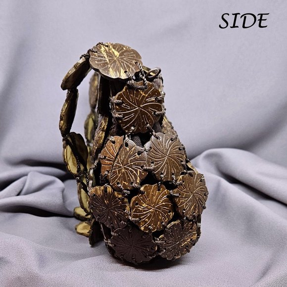 Small Coconut Shell Handbag Vintage (90s) - purchased in Hawaii - 8"Lx4"W - Picture 11 of 11